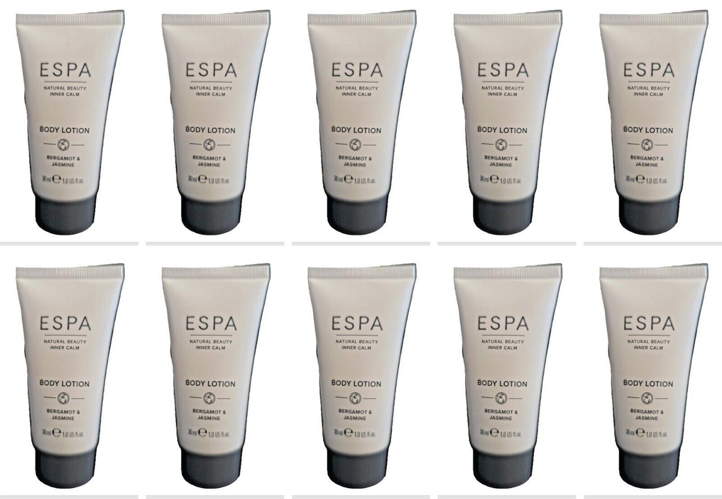 10 x ESPA Bergamot & Jasmine Body Lotion 30ml – Luxurious Mini Set, Hydrating - Herbalshire Handmade Herbal Products