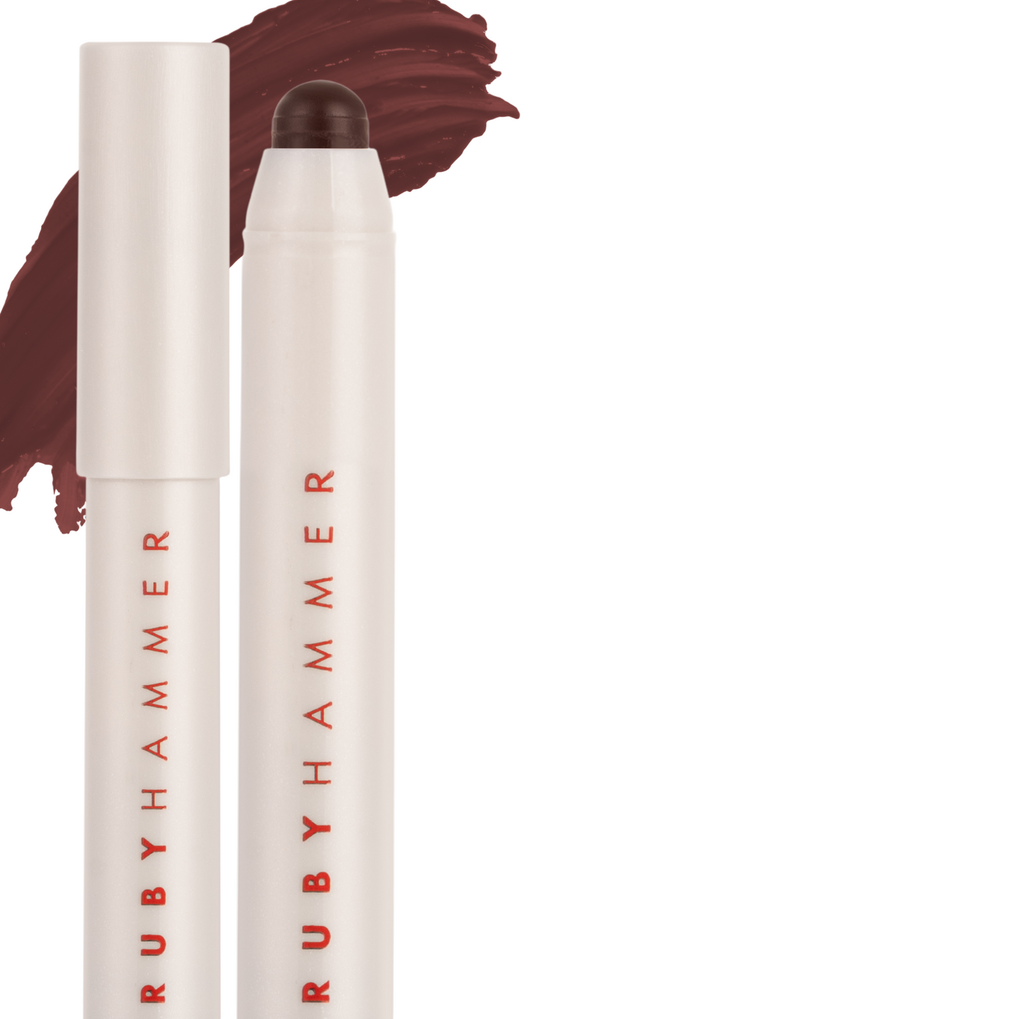 Ruby Hammer lip liner with color swatch on a white background