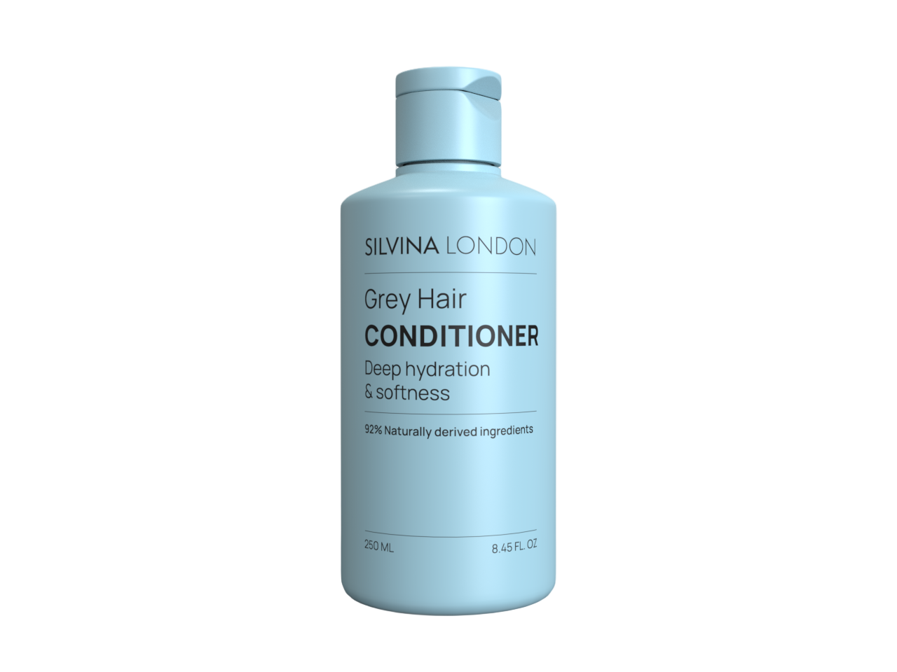 Silvina London Grey Hair Conditioner bottle on a white background