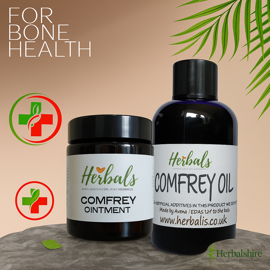 Comfrey Cream & Comfrey Oil – Natural Herbal Balm, Ointment & Skin Oil – Comfrey Leaf, Knitbone – For Joints, Skin, Muscles – Handmade in the UK