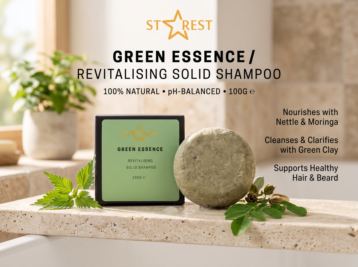 Green Essence Solid Shampoo Bar | Nettle, Moringa & Green Clay