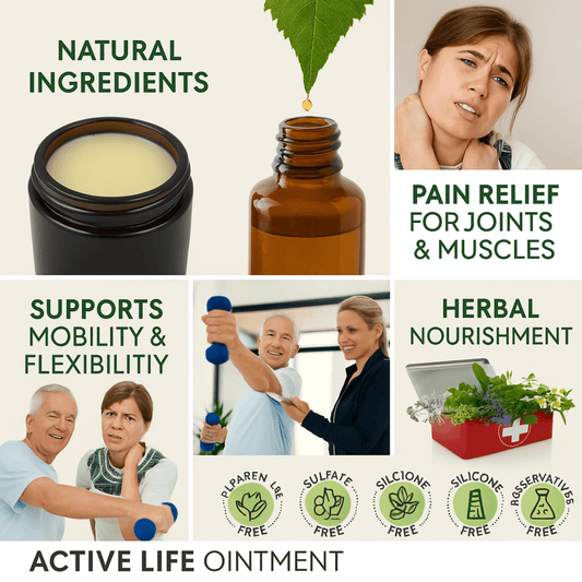 Active Life Ointment 120ml - 100% Natural Arthritis & Joint Pain Relief UK - Herbalshire Handmade Herbal Products