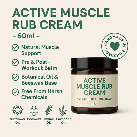 Active Muscle Rub Cream – 60ml – Handmade Herbal Muscle Balm - Herbalshire Handmade Herbal Products