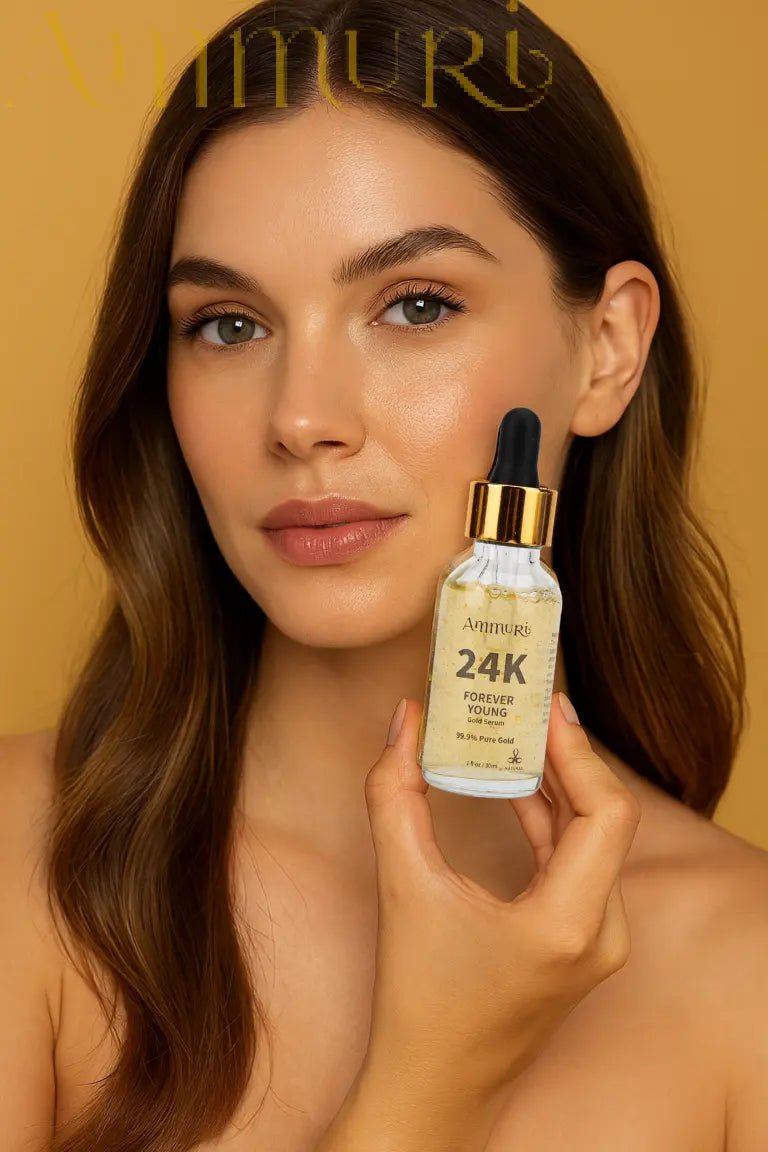 Ammuri 24K Gold Face Serum Anti - Ageing Collagen Booster – Better Than Charlotte Tilbury! - Herbalshire Handmade Herbal Products