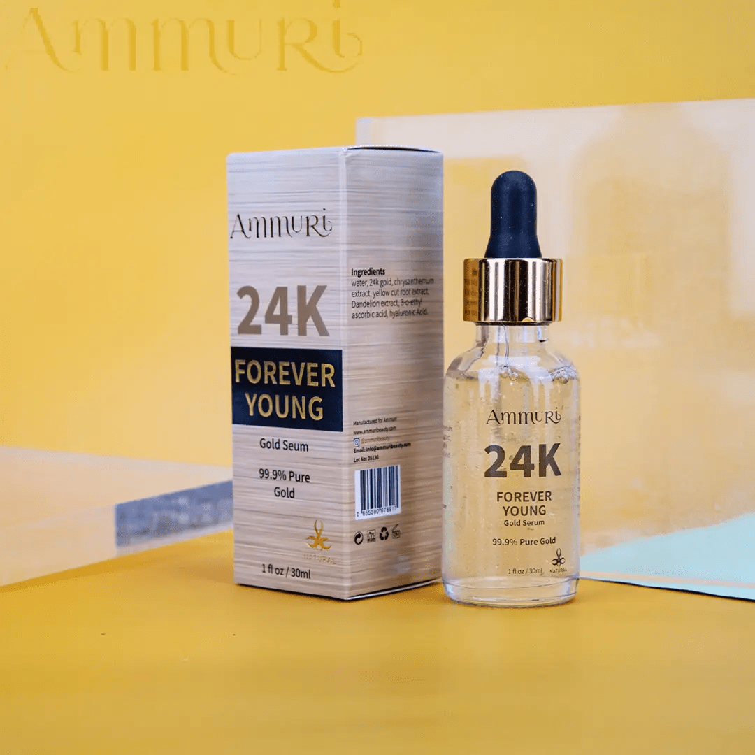 Ammuri 24k Gold Face Serum for Radiant Skin - Herbalshire Handmade Herbal Products