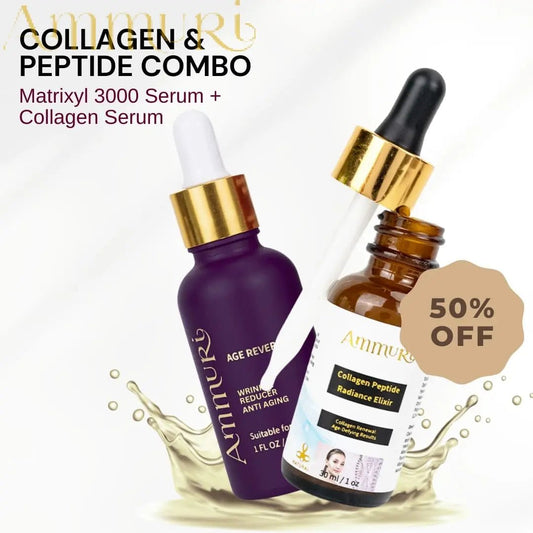 Ammuri Advanced Anti - Ageing & Collagen Peptide Serum Duo | Hydrating & Radiance Boosting Skincare Set - Herbalshire Handmade Herbal Products