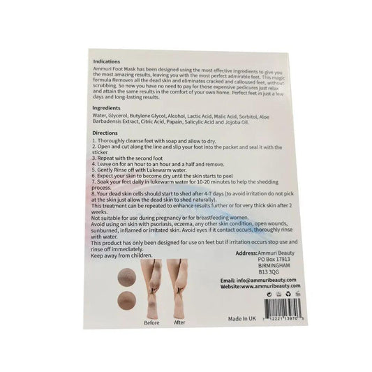 Ammuri Deep Exfoliating Foot Mask for Soft Feet - Herbalshire Handmade Herbal Products