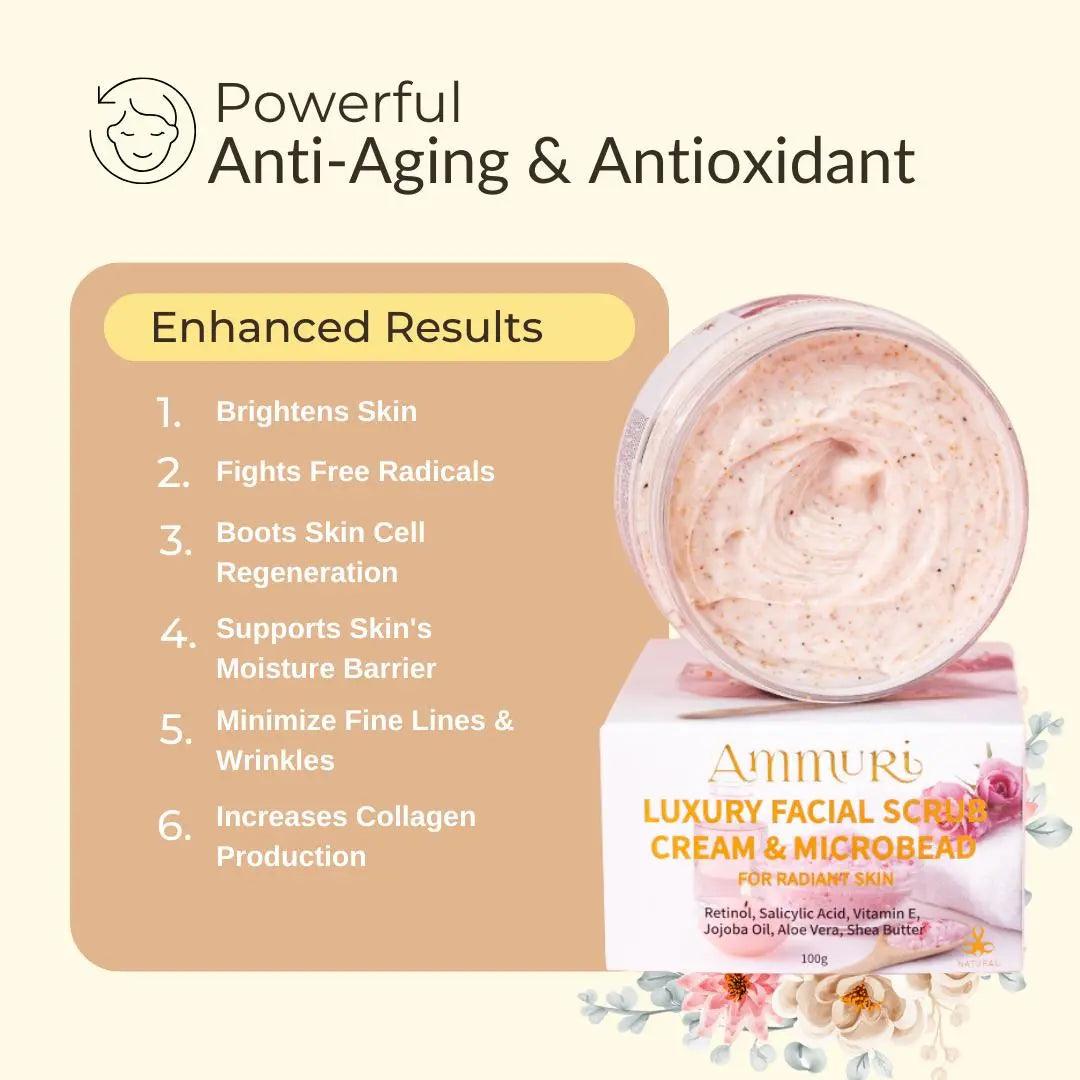 Ammuri Luxury Retinal Facial Scrub Cream for Radiant Skin - Herbalshire Handmade Herbal Products
