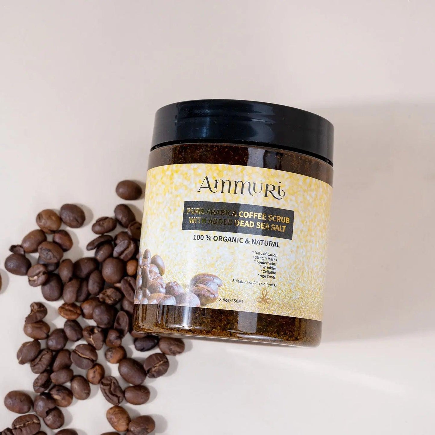 Ammuri Organic Coffee Body Scrub with Dead Sea Salt - Herbalshire Handmade Herbal Products