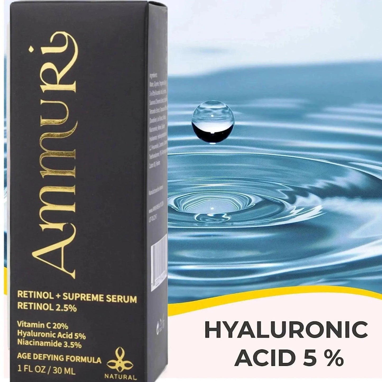 Ammuri Retinol Supreme 2.5% Serum – Anti - Aging Treatment - Age - Defying Formula - Herbalshire Handmade Herbal Products