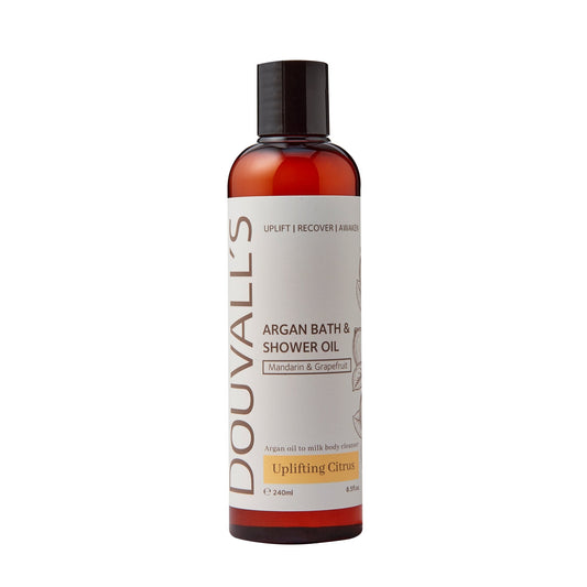 Argan Bath and Shower oil 240ml - Uplifting Citrus | Luxurious and Nourishing Body Cleanser - Herbalshire Handmade Herbal Products