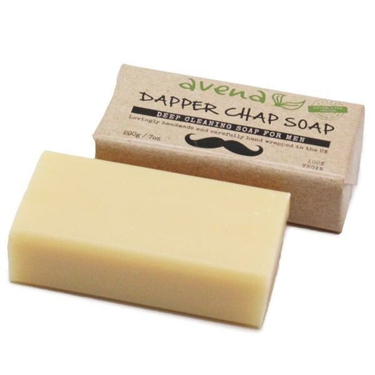 Avena Dapper Chap Glycerine Soap Bar – Neem & Lemongrass – Antibacterial Vegan Soap for Men 200g - Herbalshire Handmade Herbal Products