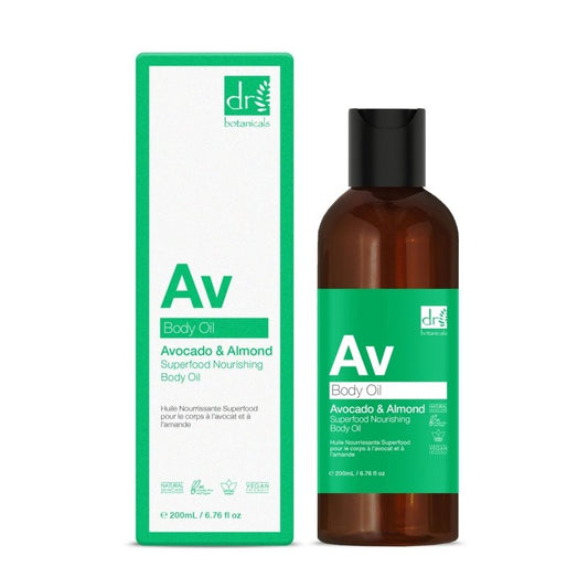 Avocado & Almond Superfood Nourishing Body Oil 200ml - Herbalshire Handmade Herbal Products