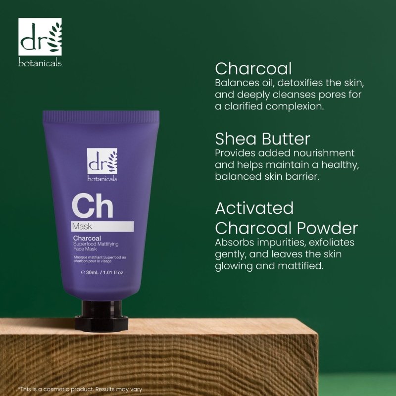 Charcoal Superfood Mattifying Face Mask - Herbalshire Handmade Herbal Products