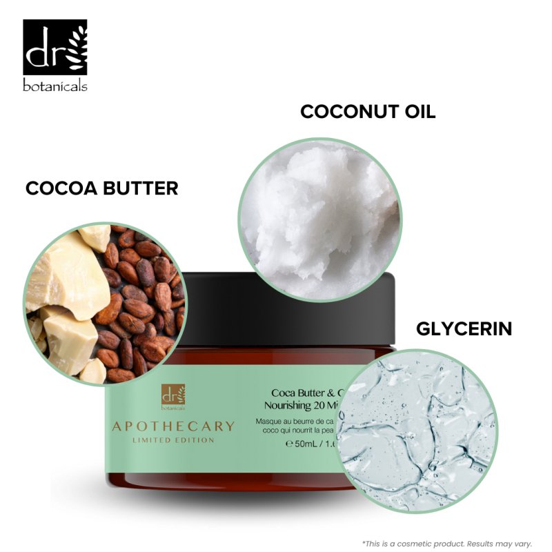 Coca Butter & Coconut Nourishing 20 Minute Mask 50ml - Herbalshire Handmade Herbal Products