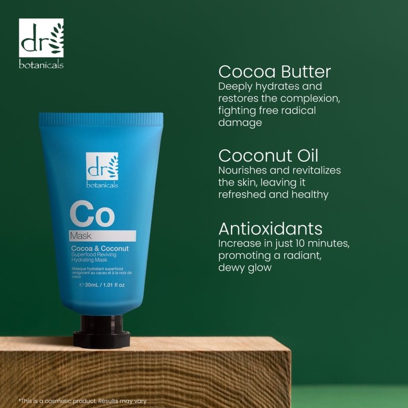 Cocoa & Coconut Superfood Reviving Hydrating Mask 30ml - Herbalshire Handmade Herbal Products