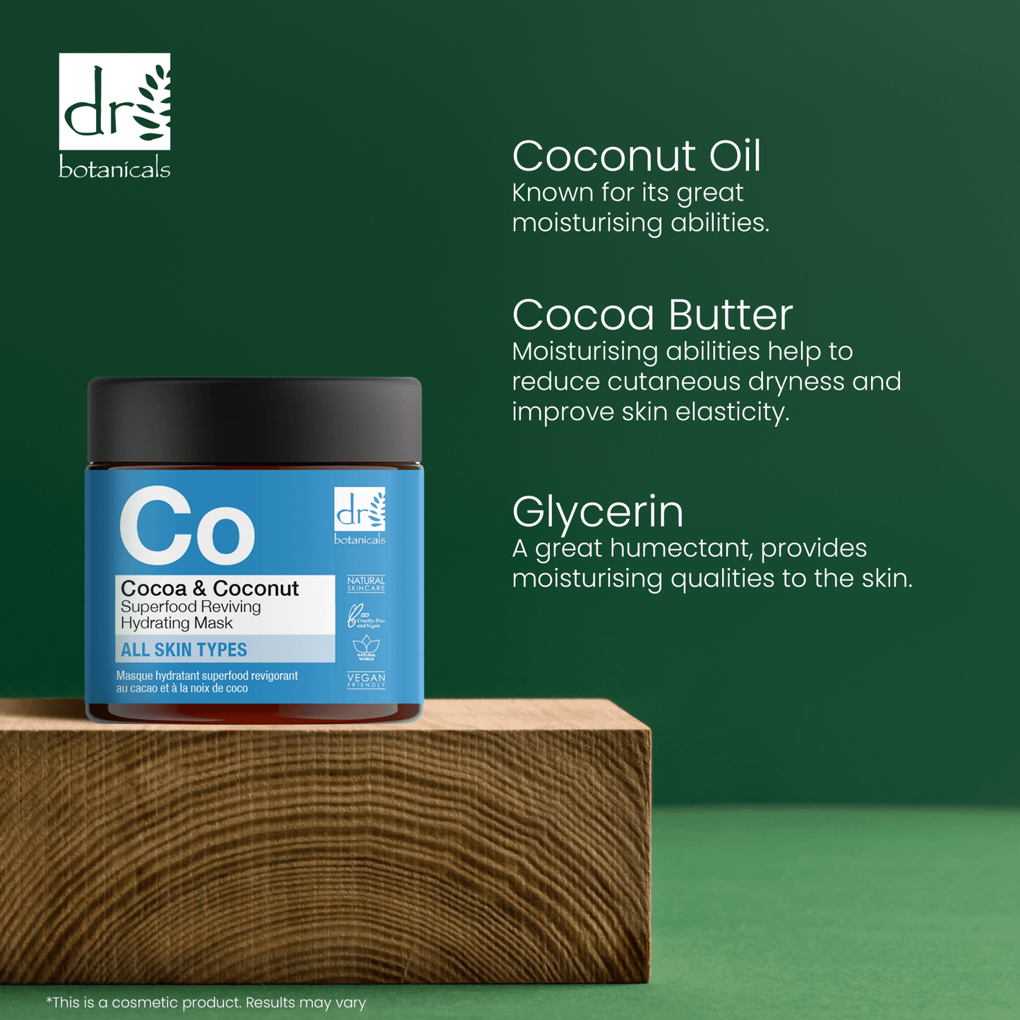 Cocoa & Coconut Superfood Reviving Hydrating Mask 60ml - Herbalshire Handmade Herbal Products