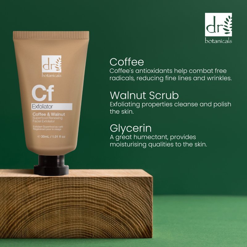Coffee Superfood Renewing Facial Exfoliator 30ml - Herbalshire Handmade Herbal Products