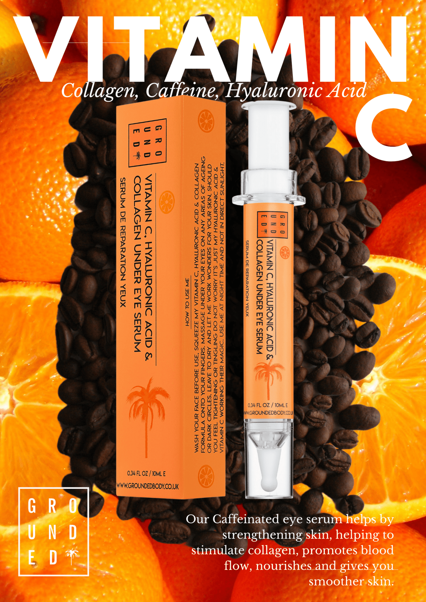 Collagen, Vitamin C, Biotin, Caffeine and HA Under Eye Serum - Herbalshire Handmade Herbal Products