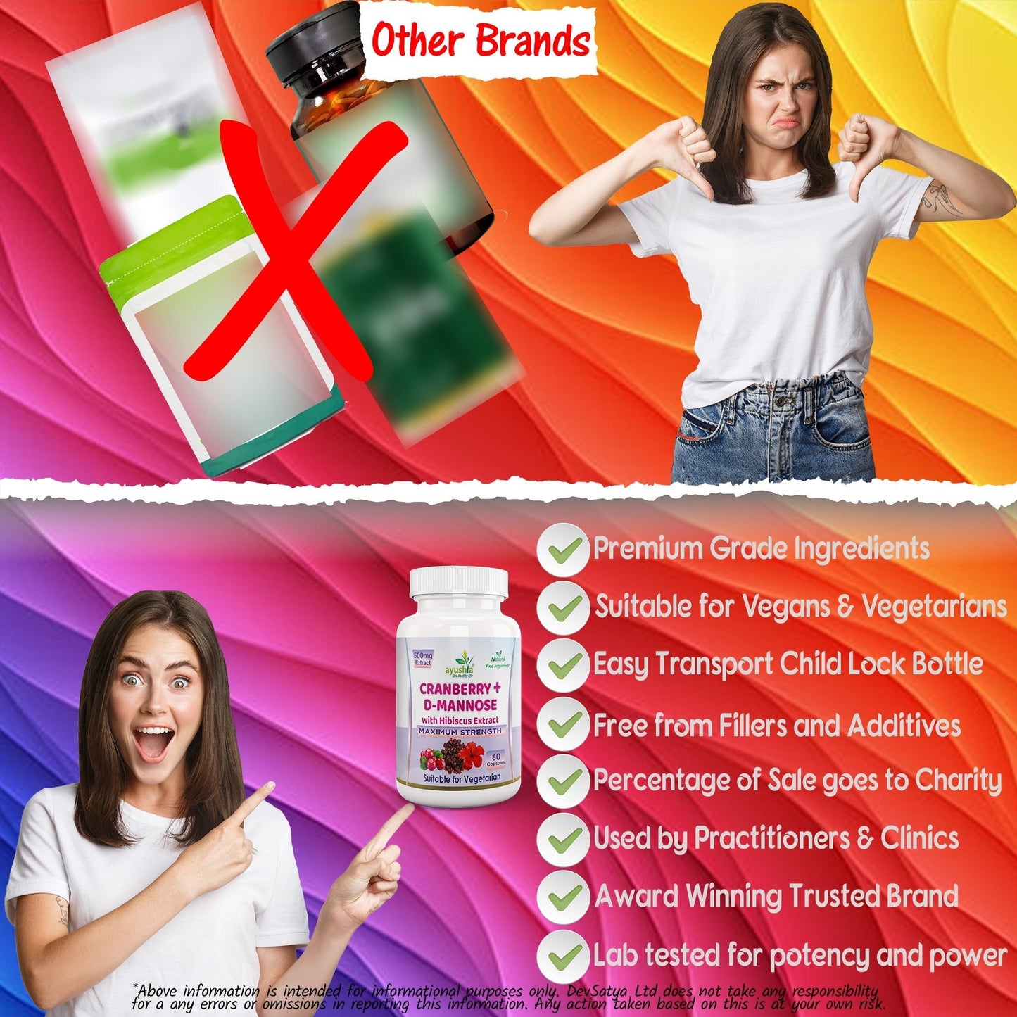 Cranberry D - Mannose with Hibiscus Extract Capsules UTI Bladder Support Cystitis - Herbalshire Handmade Herbal Products