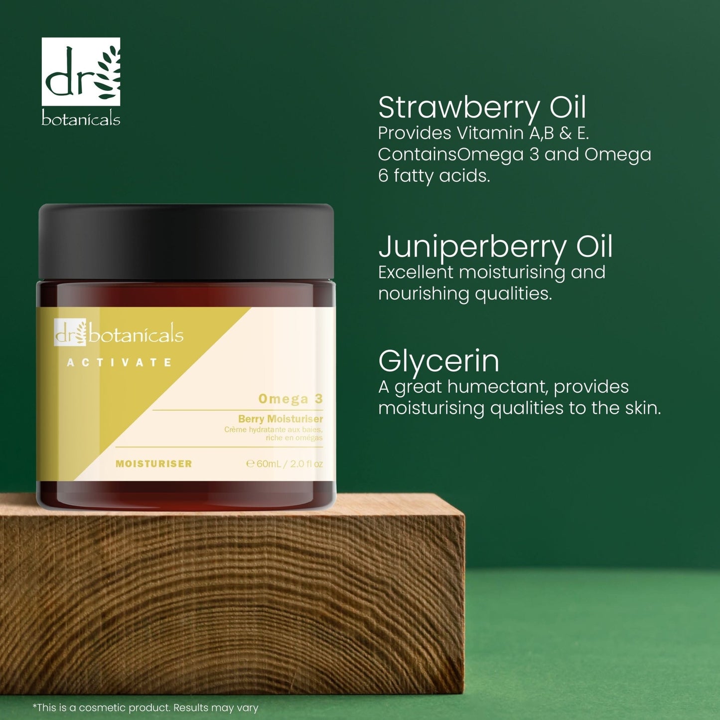 Dr Botanicals Activate Omega 3 Berry Moisturiser 60ml Twin Value Savings Pack - Herbalshire Handmade Herbal Products