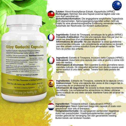 Giloy Guduchi Capsule (Tinospora Cordifolia) - Herbalshire Handmade Herbal Products