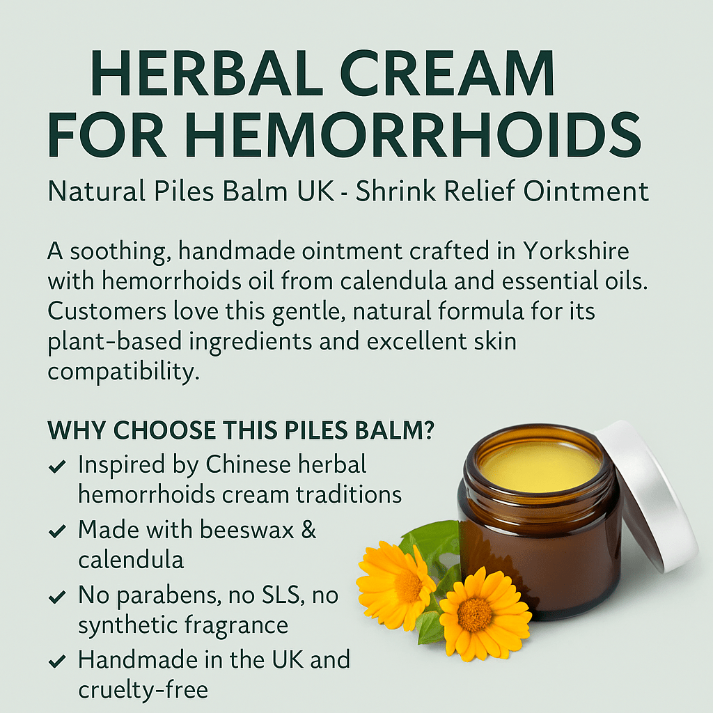 Herbal Cream for Hemorrhoids & Piles Relief – Natural UK Treatment - Herbalshire Handmade Herbal Products