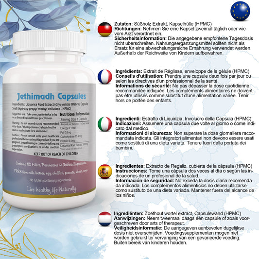 Liquorice Root Capsule (Yastimadhu - Mulethi - Jethimadh) - Herbalshire Handmade Herbal Products