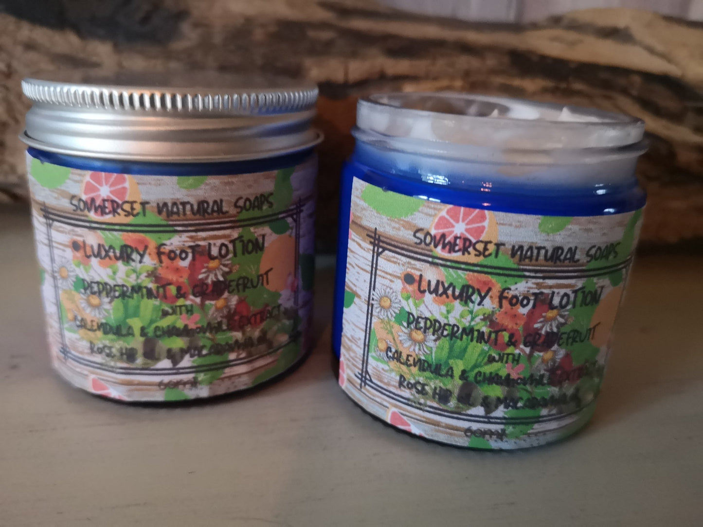 Luxury Foot Lotion Peppermint & Grapefruit - Herbalshire Handmade Herbal Products