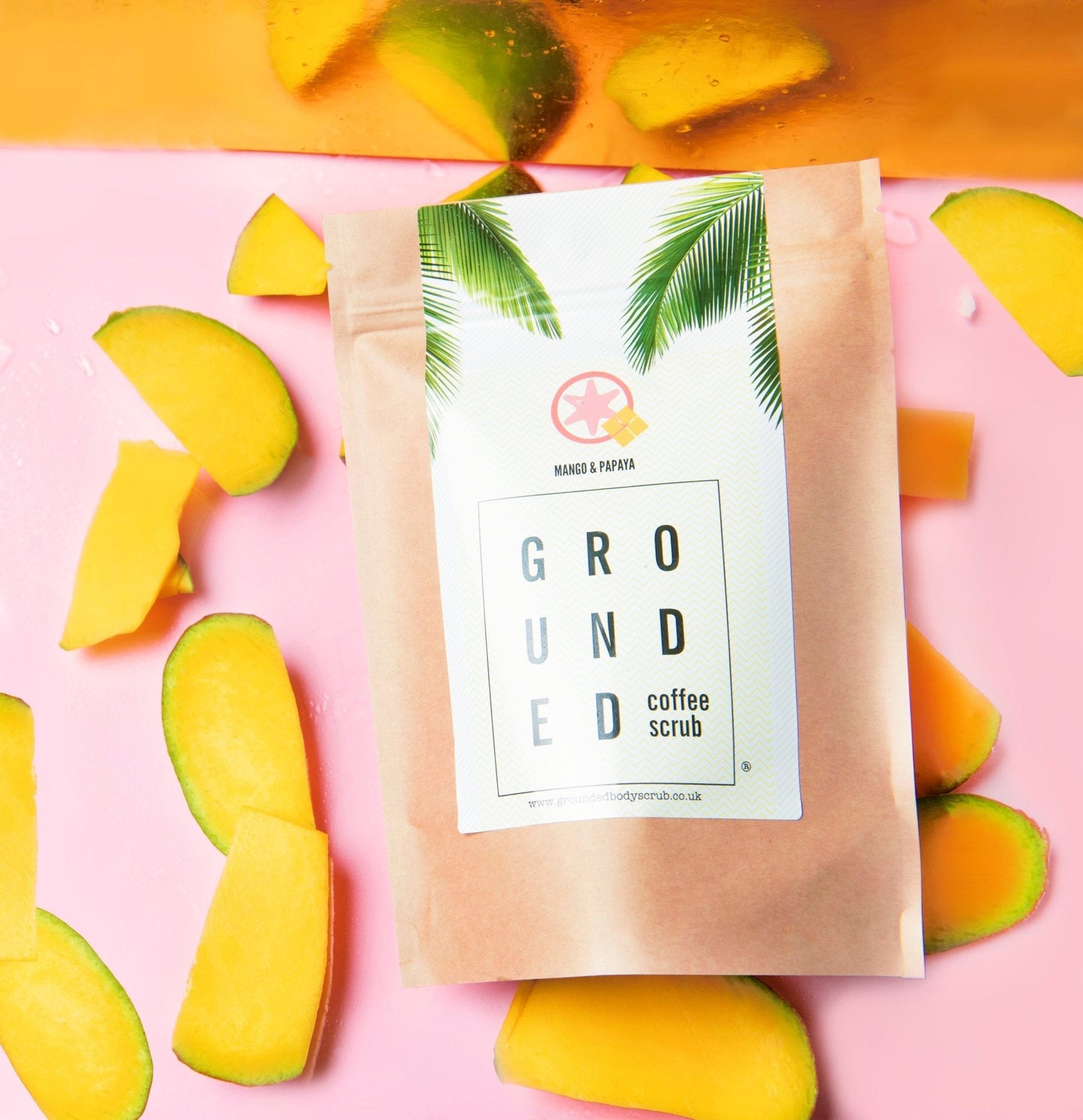 Mango and Papaya Coffee Scrub (200g) - For Dry Skin - Herbalshire Handmade Herbal Products