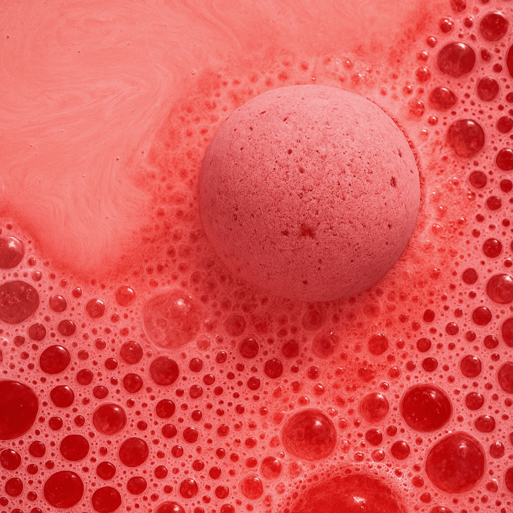 Merry & Bright Christmas Bath Bomb - Cranberry Scent - Herbalshire Handmade Herbal Products