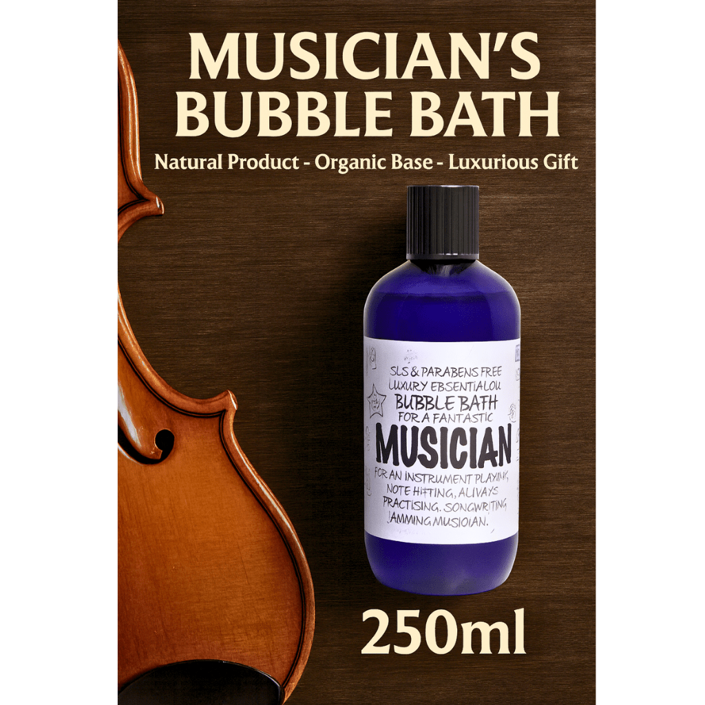 Musician’s Bubble Bath 250ml – Natural, Organic, Luxurious Gift - Herbalshire Handmade Herbal Products