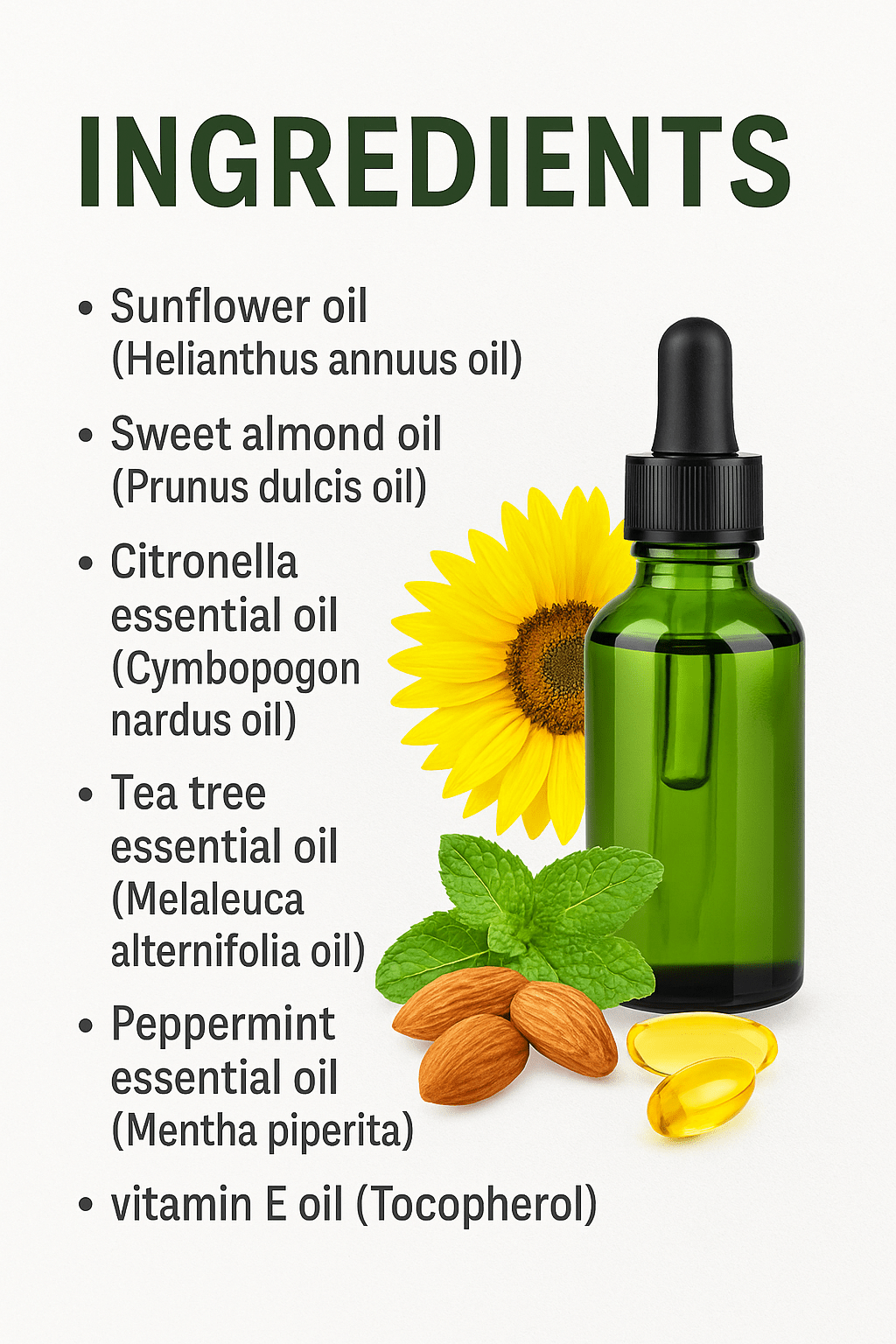 Natural Insect Repellent Bug Oil 100–500ml DEET Free Mosquito Midge Massage Rub Oil - Herbalshire Handmade Herbal Products
