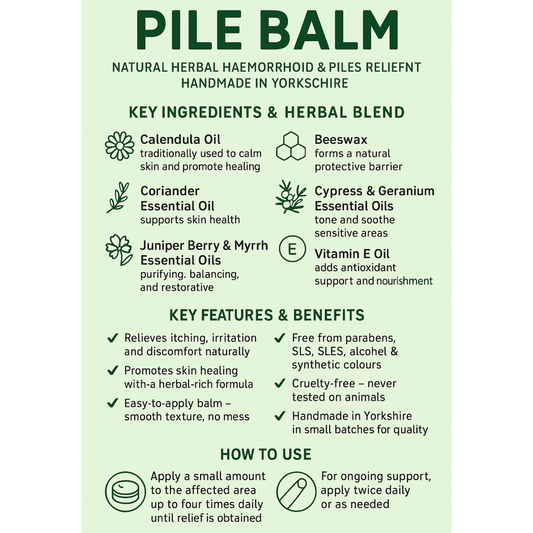 Natural Ointment Piles Haemorrhoids Soothing Cooling Swelling Haemorrhoid Relie - Herbalshire Handmade Herbal Products