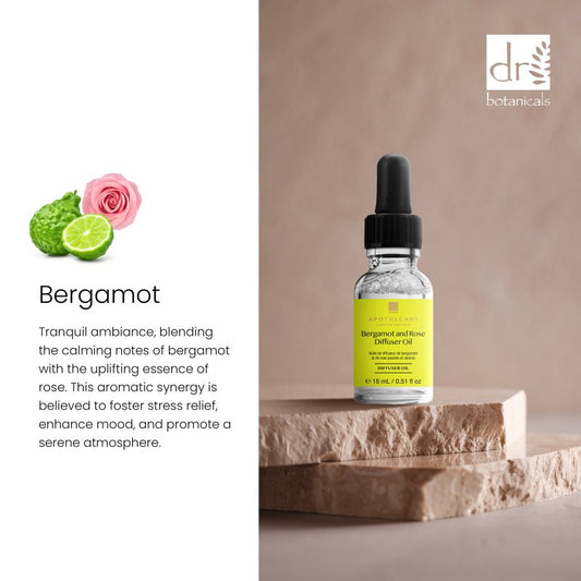 Peaceful & Serene Bergamot & Rose Diffuser Oil 15ml - Herbalshire Handmade Herbal Products