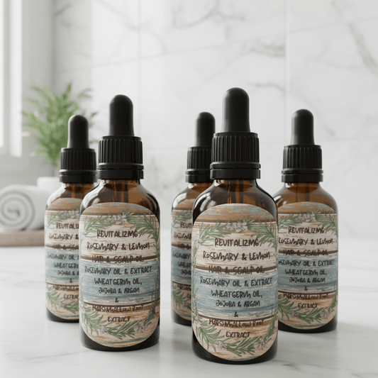 Revitalising Rosemary Lemon Hair & Scalp oil - Herbalshire Handmade Herbal Products