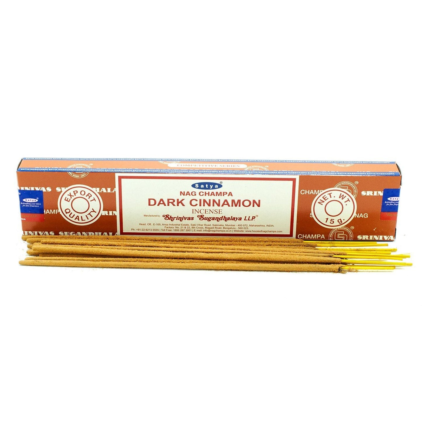 Satya Incense Sticks 15g - Dark Cinammon - Herbalshire Handmade Herbal Products