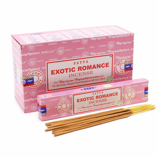 Satya Incense Sticks 15g - Exotic Romance - Herbalshire Handmade Herbal Products
