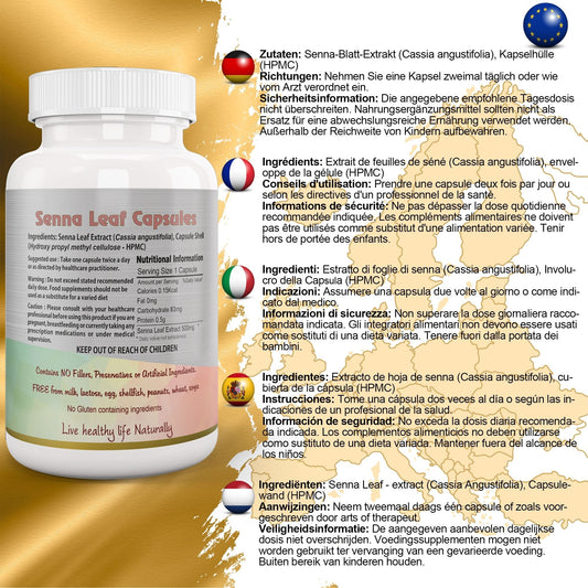 Senna Leaf Capsule (Cassia angustifolia) - Herbalshire Handmade Herbal Products