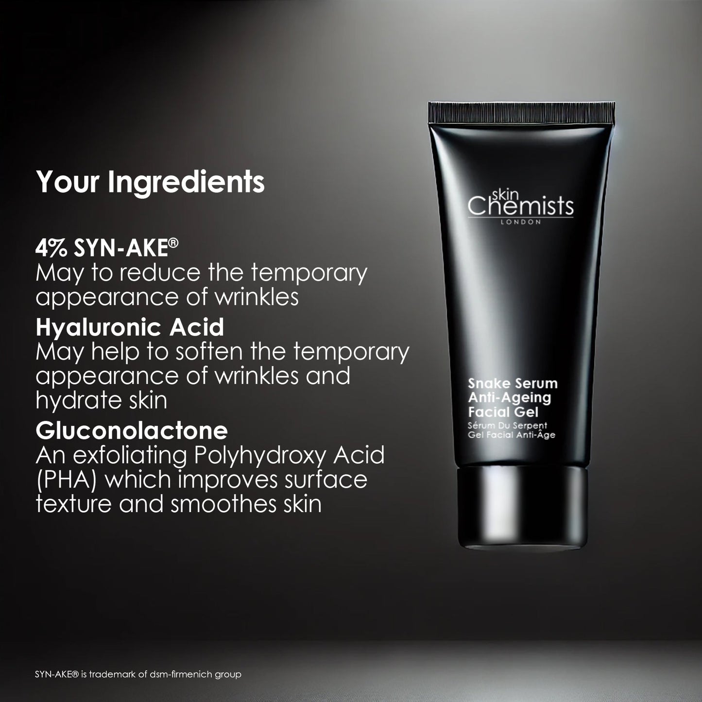 skinChemists Snake Serum Anti - Ageing Facial Gel 30ml - Herbalshire Handmade Herbal Products