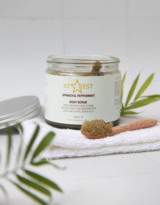 Spinach and Peppermint Body Scrub - Herbalshire Handmade Herbal Products