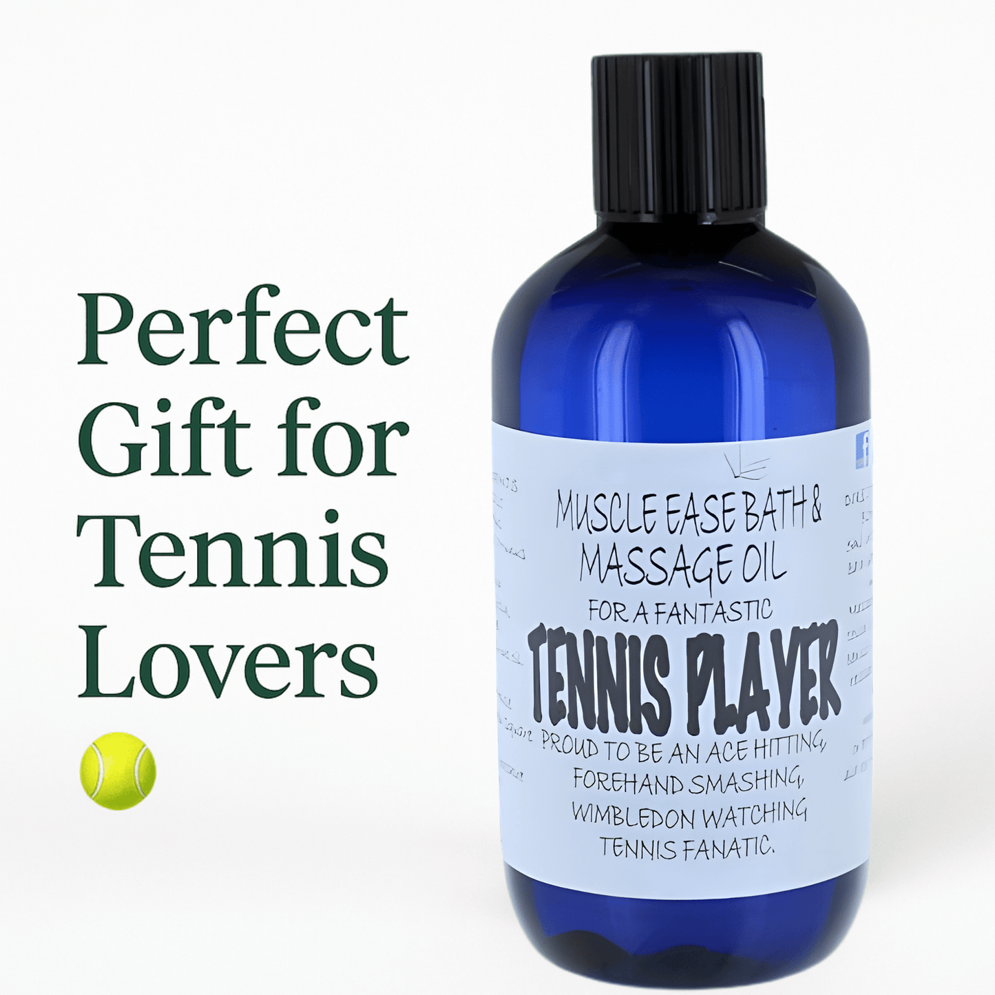 Tennis Player’s Gift Bubble Bath – 250ml | Handmade Relaxing Bath Soak for Sports Recovery – SLS & Paraben Free, Vegan, Yorkshire - Made - Herbalshire Handmade Herbal Products