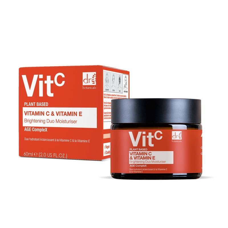 Vitamin C & Hyaluronic Acid Anti - ageing Facial Serum 30ml + Vitamin C & Vitamin E Brightening Anti - ageing Duo Moisturiser 60ml - Herbalshire Handmade Herbal Products