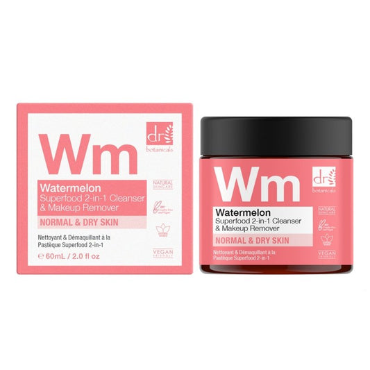 Watermelon Superfood 2 - In - 1 Cleanser & Makeup Remover 60ml - Herbalshire Handmade Herbal Products