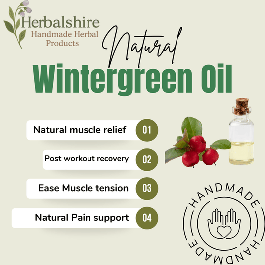 Wintergreen Essential Oil – Pure Oil of Wintergreen – Natural Muscle & Joint Rub – 10ml / 30ml / 100ml – UK Seller - Herbalshire Handmade Herbal Products