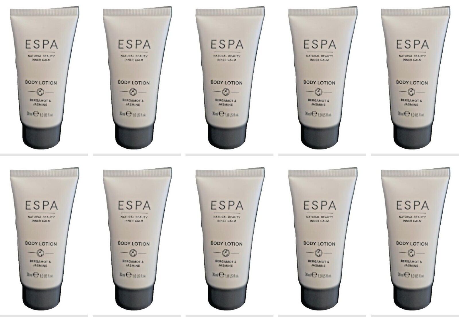 10 x ESPA Bergamot & Jasmine Body Lotion 30ml – Luxurious Mini Set, Hydrating - Herbalshire Handmade Herbal Products