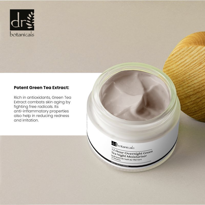 12 - Hour Overnight Green Tea Night Moisturiser - Herbalshire Handmade Herbal Products
