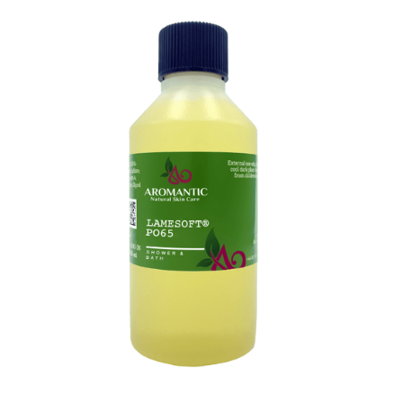 A bottle of Mirantis Lavandula Angustifolia (lavender) oil with a dark blue cap and a green label, shown against a plain white background.