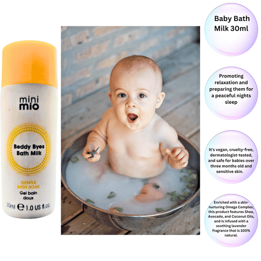 50 x Mini Mio Beddy Byes Bath Milk 30ml | Vegan Baby Bath Soak | Free UK Deliver - Herbalshire Handmade Herbal Products