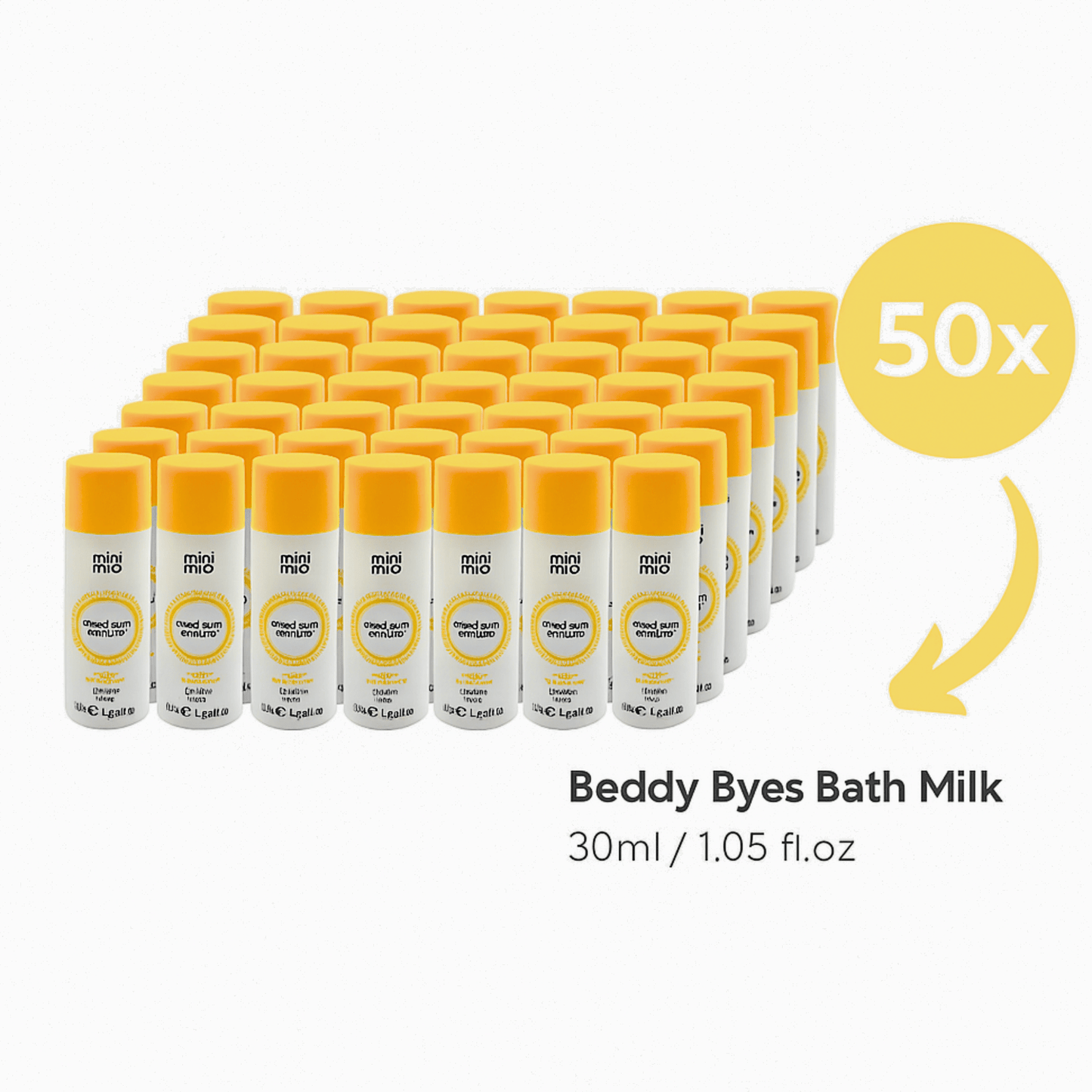 50 x Mini Mio Beddy Byes Bath Milk 30ml | Vegan Baby Bath Soak | Free UK Deliver - Herbalshire Handmade Herbal Products